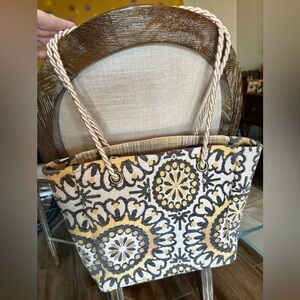 Stylish Floral Tote Bag with Rope Handles